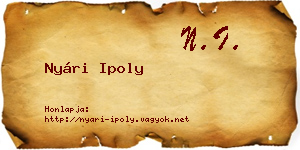 Nyári Ipoly névjegykártya